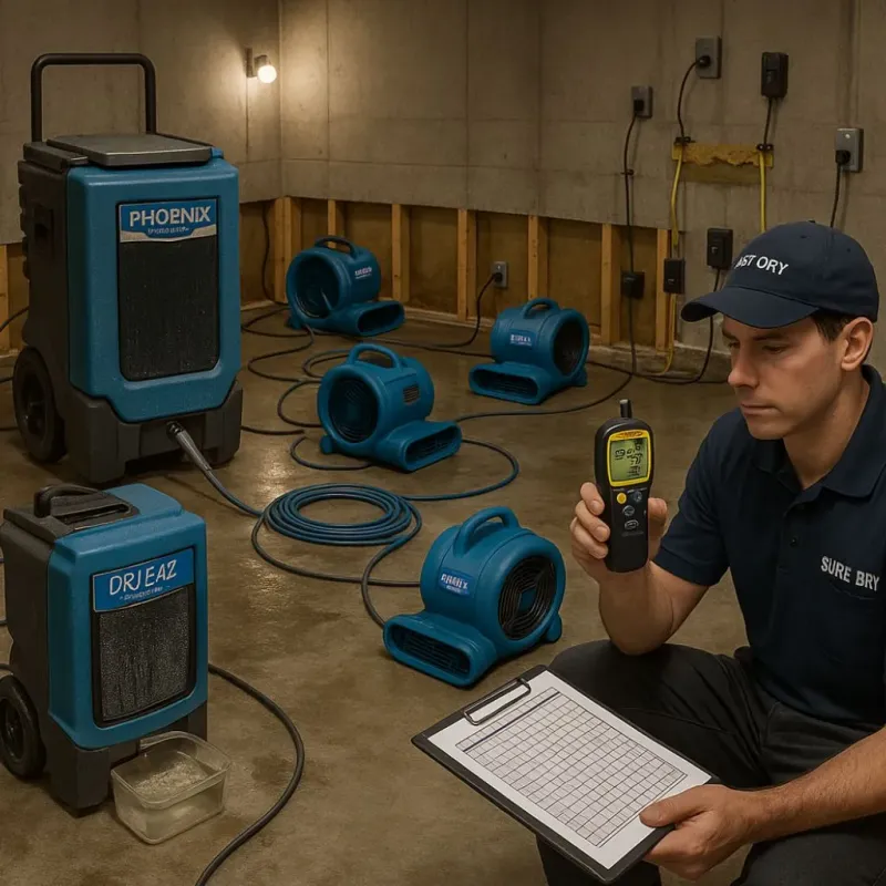 Structural Drying and Dehumidification process in Grosse Ile, MI